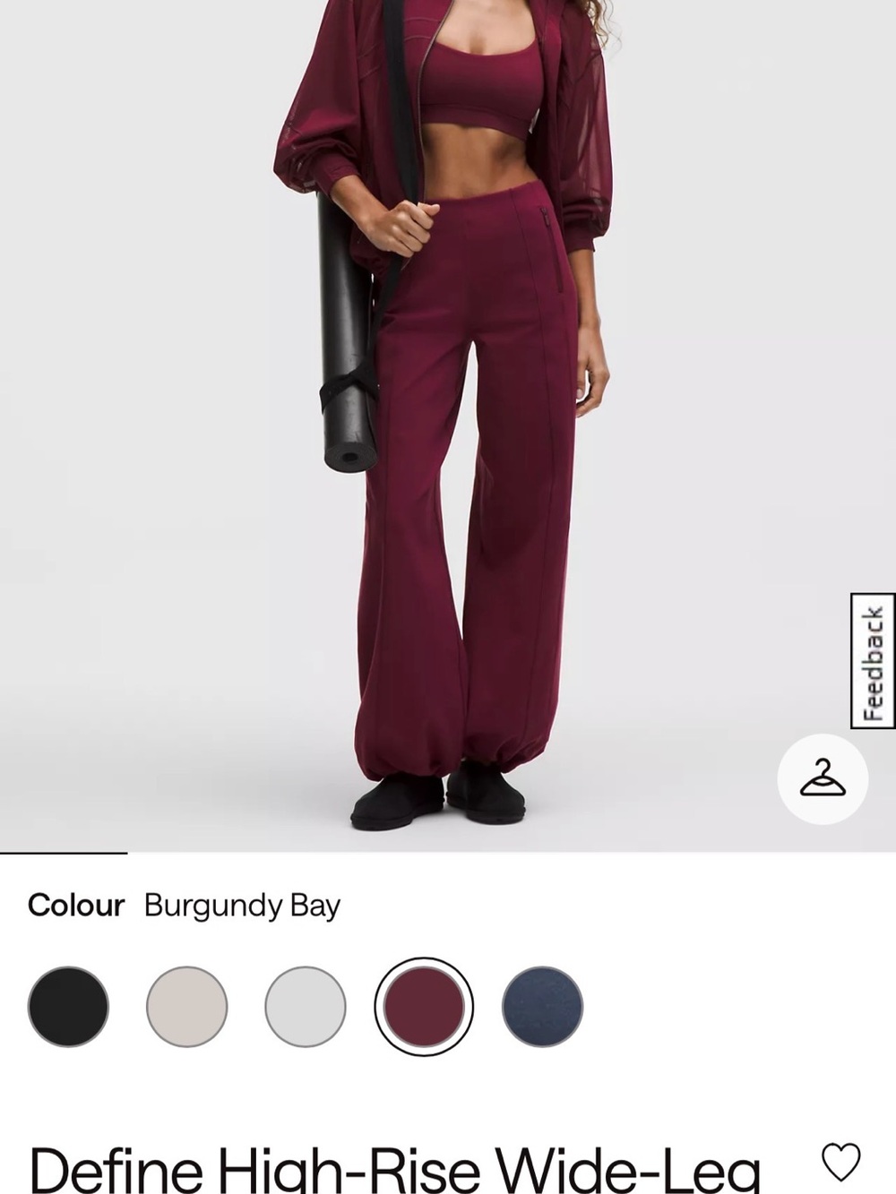 lululemon athletica Wide-Leg Pants — Burgundy Bay